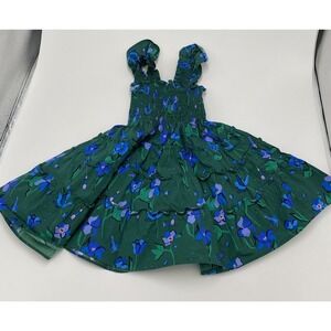 Hill House Home Tiny Ellie Nap Dress‎ Blue Green Floral 2Y